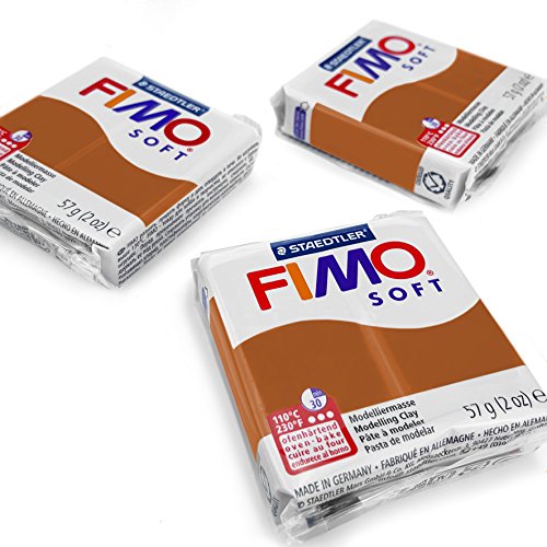 FIMO Weiche Polymer-Ofen-Modelliermasse – die beliebtesten Farben – 57 g – 3 Stück – Karamell FIMO Weiche Polymer-Ofen-Modelliermasse – die beliebtesten Farben – 57 g – 3 Stück – Karamell von Fimo
