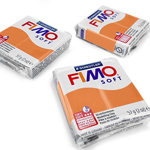 FIMO Weiche Polymer-Ofen-Modelliermasse – die beliebtesten Farben – 57 g – 3er-Set – Cognac von Fimo