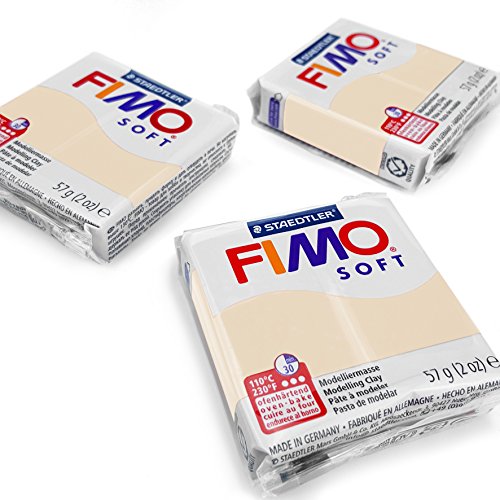 FIMO Weiche Polymer-Ofen-Modelliermasse – die beliebtesten Farben – 57 g – 3er-Set – Sahara von Fimo