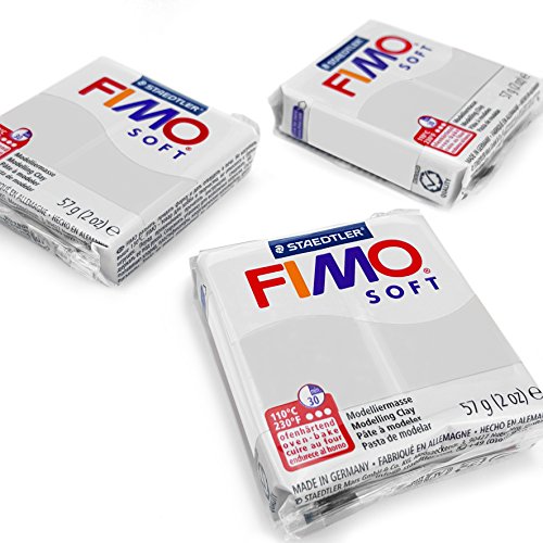 FIMO Weicher Polymer Ofen Modelliermasse – Beliebteste Farben – 57 g – Set von 3 – Delfingrau FIMO Weicher Polymer Ofen Modelliermasse – Beliebteste Farben – 57 g – Set von 3 – Delfingrau von Fimo