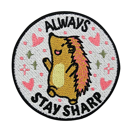 Always Stay Sharp Igel Patch zum Aufbügeln | Tier Patch zum Aufnähen, Jeansjacken Bügelbild, Aufbügler, Aufnäher, Bügelpatch, Kinder Patches Finally Home von Finally Home