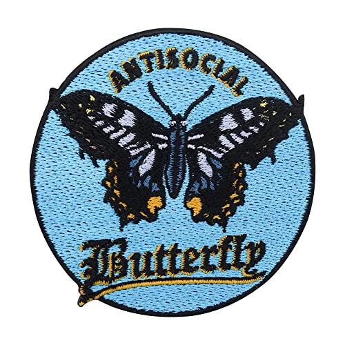 Antisocial Butterfly Patch zum Aufbügeln | Schmetterling Patches, Tiere Aufbügler, Falter Flicken, Aufnäher, Wald Bügelbild, Bügelpatch Finally Home von Finally Home