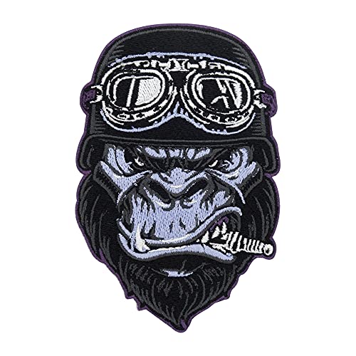 Biker Gorilla Patch zum Aufbügeln | Motorrad Kutte Patches, Rückenaufnäher für Lederwesten, Motorradjacke Rückenpatch, Motorcycle Rocker Aufnäher von Finally Home