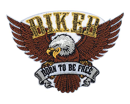 Born to be Free Biker Adler Patch zum Aufbügeln | Motorrad Kutten Patches, Amerika Usa Rückenpatch, Weste Rückenaufnäher, Motorcycle Aufnäher für Lederwesten von Finally Home