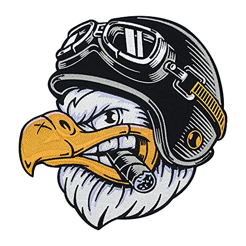 Finally Home Großer Biker Adler mit Zigarre Rückenpatch zum Aufbügeln für Lederwesten | Motorrad Kutten Patches, Amerika Usa Bügelflicken, Weste Rückenaufnäher, Motorcycle Aufnäher für Männer Finally Home Großer Biker Adler mit Zigarre Rückenpatch zum Aufbügeln für Lederwesten | Motorrad Kutten Patches, Amerika Usa Bügelflicken, Weste Rückenaufnäher, Motorcycle Aufnäher für Männer von Finally Home