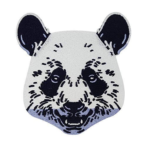 Großer Panda Kopf Patch zum Aufbügeln | Pandabär Patches, Bär Bügelflicken, Tiere Bären Flicken, Aufnäher für Kinder und Erwachsene Finally Home von Finally Home