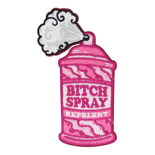 Finally Home Patch zum Aufbügeln - B*tch Spray | Lustige Patches, Rosa Mädchen Aufbügler, Pinker Flicken, Spruch Aufnäher von Finally Home