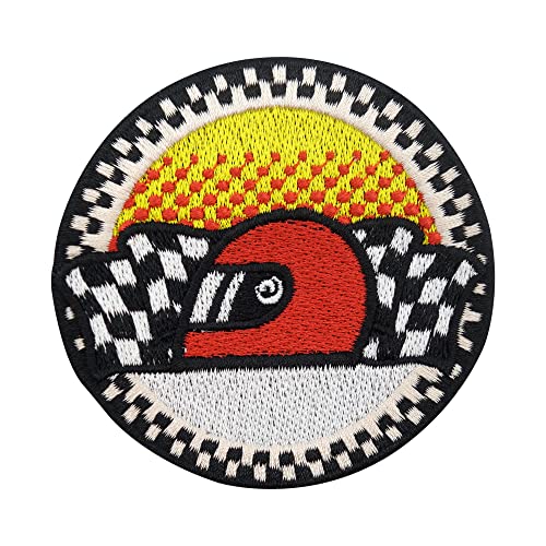 Finally Home Patch zum Aufbügeln - Motorsport Helm mit Zielflagge | Sportwagen Patches, Racing Bügelbild, Flagge Aufbügler, Auto Aufnäher Finally Home Patch zum Aufbügeln - Motorsport Helm mit Zielflagge | Sportwagen Patches, Racing Bügelbild, Flagge Aufbügler, Auto Aufnäher von Finally Home