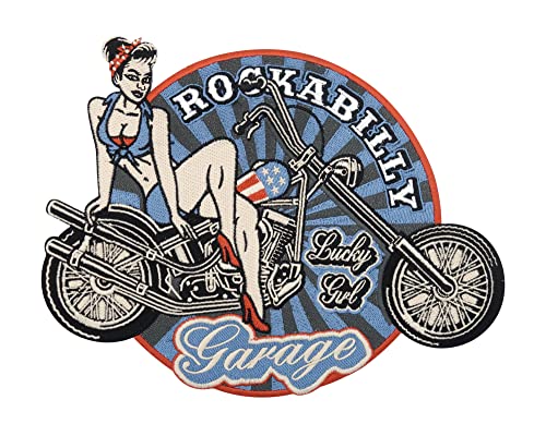 Großer Retro Rockabilly 80er Biker Patch zum Aufbügeln | Vintage Motorrad Kutte Patches, Usa Amerika Rückenaufnäher, Motorradjacke Rückenpatch, Old School Aufnäher für Lederwesten von Finally Home