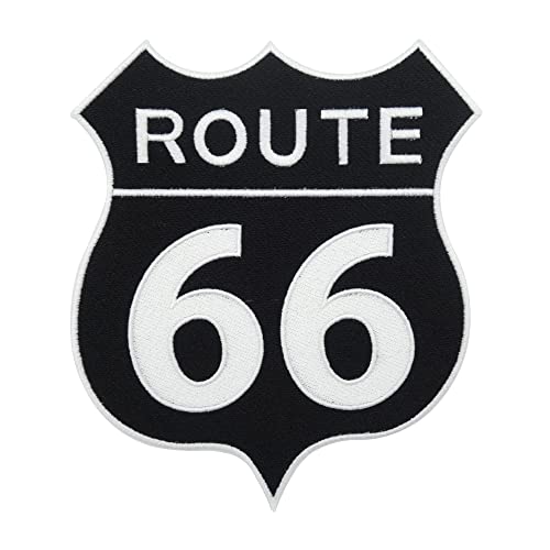 Großer Route 66 Usa Motorrad Bügelbild Patch zum Aufbügeln | Vintage Kutte Patches, USA Amerika Rückenaufnäher, Motorradjacke Rückenpatch, Old School Aufnäher für Lederwesten von Finally Home