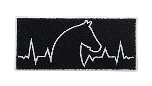 Horse Heartbeat Patch zum Aufbügeln | Pferdekopf Patches, Pony Bügelbild, Pferd Reiten Aufbügler, Pferde Fohlen Aufnäher Finally Home von Finally Home