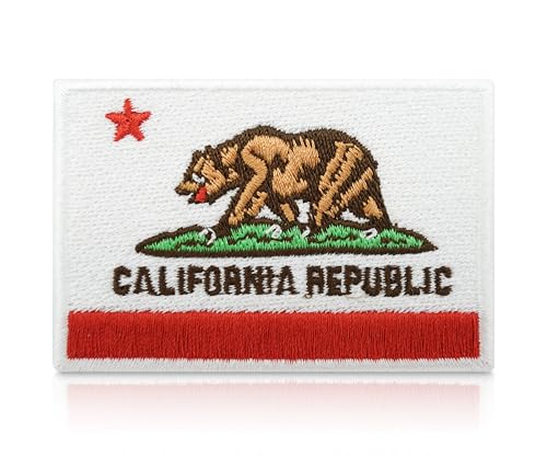 Kalifornien Flagge Patch zum Aufbügeln | California Republik Flag Patches, USA Fahne Bügelbild, Amerika Aufbügler, US Aufnäher, Applikation Finally Home von Finally Home