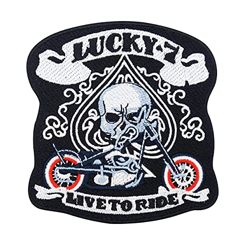 Live to Ride Motorrad mit Totenkopf Patch zum Aufbügeln für Lederjacken | Patches, Bügelflicken, Flicken, Aufnäher Finally Home von Finally Home