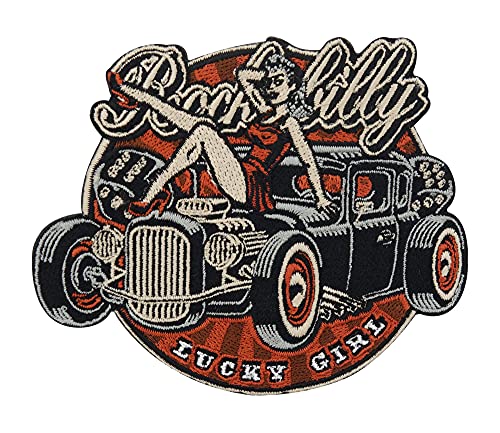 Oldtimer Retro Rockabilly Patch zum Aufbügeln | 80er Vintage Motorrad Kutte Patches, Amerika Biker Rückenaufnäher, Motorradjacke Rückenpatch, Old School Aufnäher für Lederwesten von Finally Home