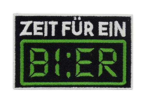 Finally Home Patch zum Aufbügeln - Zeit für ein Bier | Alkohol Patches Beer Bügelbild Lustiger Aufbügler Saufen Aufnäher von Finally Home