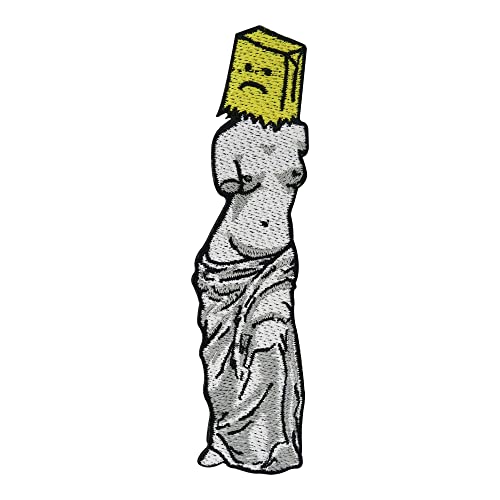 Finally Home Patch zum Aufbügeln & Aufnähen Mythos: Moderne Statue | Retro Patches Vintage Bügelbild Kunst Aufbügler Mythologie Aufnäher von Finally Home