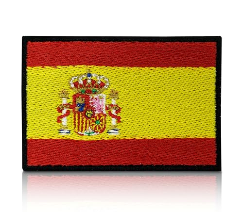 Finally Home Spanien Flagge Patch mit Klett Rückseite | Spanische Fahne Klettpatch, Spain Flag WM Klettpatches von Finally Home
