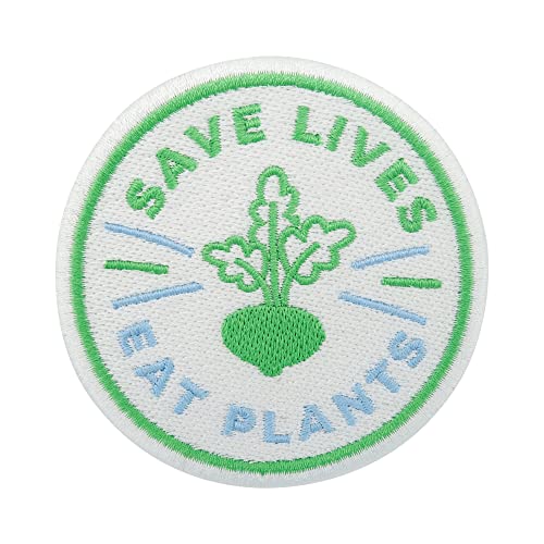 Veggie Save Lives Eat Plants Patch zum Aufbügeln | Vegetarisch Patches, Vegan Flicken, Gemüse Aufbügler, Aufnäher Finally Home Veggie Save Lives Eat Plants Patch zum Aufbügeln | Vegetarisch Patches, Vegan Flicken, Gemüse Aufbügler, Aufnäher Finally Home von Finally Home