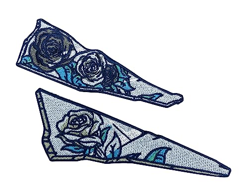 Finally Home Zwei Patches zum Aufbügeln - Vintage Broken Rose | Retro Rosen Patch, Scherben Aufbügler, Blumen Flicken, Flower Aufnäher Finally Home Zwei Patches zum Aufbügeln - Vintage Broken Rose | Retro Rosen Patch, Scherben Aufbügler, Blumen Flicken, Flower Aufnäher von Finally Home