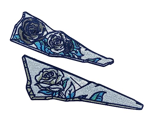 Zwei Patches zum Aufbügeln - Vintage Broken Rose | Retro Rosen Patch, Scherben Aufbügler, Blumen Flicken, Flower Aufnäher Finally Home von Finally Home