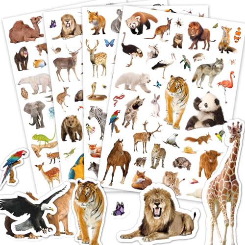 FindFunFine Wilde Tier-Aufkleber, 900 Stück, Safari, Wildtiere, Aufkleber, Partyzubehör, Geschenke, Dekoration für Scrapbook, Wasserflasche, Kalender, Planer, Geschenkpapier FindFunFine Wilde Tier-Aufkleber, 900 Stück, Safari, Wildtiere, Aufkleber, Partyzubehör, Geschenke, Dekoration für Scrapbook, Wasserflasche, Kalender, Planer, Geschenkpapier von FindFunFine