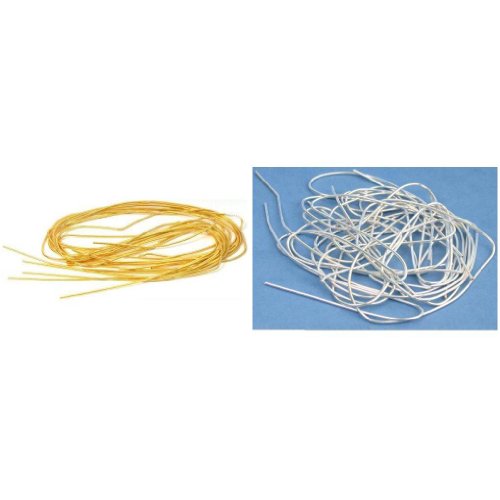 Gold Tone & Silver Plated Medium French Wire Jewelry Bead String 10 Gram Kit by FindingKing von FindingKing