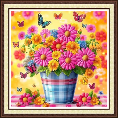 Findvoor Kreuzstich-Set für Erwachsene, vollständige Palette von Kreuzstich-Stickerei, unbedrucktes Muster für Anfänger, 11-fädiges Nadelspitzen-Set, Muster, Stickset, Blumen, Schmetterlinge, 45,7 x Findvoor Kreuzstich-Set für Erwachsene, vollständige Palette von Kreuzstich-Stickerei, unbedrucktes Muster für Anfänger, 11-fädiges Nadelspitzen-Set, Muster, Stickset, Blumen, Schmetterlinge, 45,7 x von Findvoor