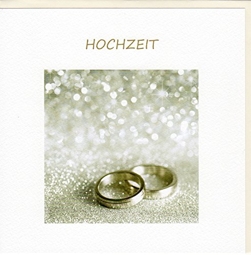 GOODmanCARDS Hochzeitskarte Ringe auf Silber"Hochzeit" auf edlem Stucco Tintoretto Karton FA7066 von Fine Art