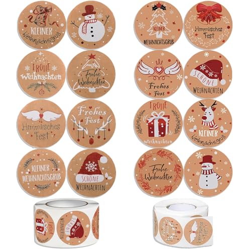 Fine jade2 1000 Stück Rund Rolle Kraftpapier Weihnachtsaufkleber Weihnachtsaufkleber für Umschlag Geschenktüten Papiertüten Weihnachtskarten Fine jade2 1000 Stück Rund Rolle Kraftpapier Weihnachtsaufkleber Weihnachtsaufkleber für Umschlag Geschenktüten Papiertüten Weihnachtskarten von Fine jade2