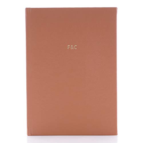 Fine & Candy BC001 Klassisches Karamell-Notizbuch mit festem Einband aus Leder und glatten Blättern, A5 (21 x 15 cm), Braun, 160 Blatt von Fine & Candy