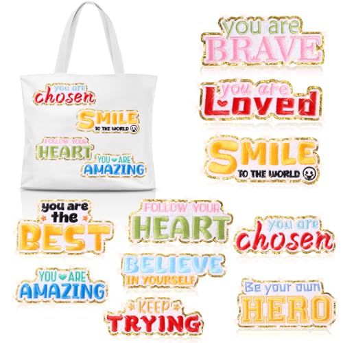 FineCheer 10 Stück Aufnäher zum Aufbügeln auf Schulanfang, 10,2 cm, bestickt, Motivationsaufnäher, inspirierend, zum Aufbügeln oder Aufnähen, für Kleidung, Hut, Rucksack, Jeans, DIY-Zubehör FineCheer 10 Stück Aufnäher zum Aufbügeln auf Schulanfang, 10,2 cm, bestickt, Motivationsaufnäher, inspirierend, zum Aufbügeln oder Aufnähen, für Kleidung, Hut, Rucksack, Jeans, DIY-Zubehör von FineCheer