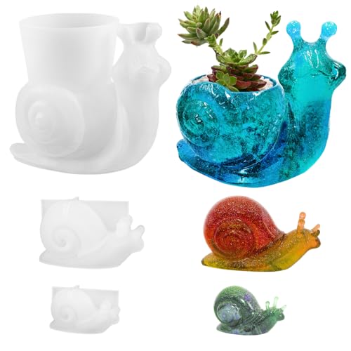 FineGood 3D-Schnecken-Harzformen, niedliche Schnecken-Epoxidharz-Formen, Silikon, Blumentopf, Silikonformen für Harzguss, DIY, Zuhause, Garten, Dekoration FineGood 3D-Schnecken-Harzformen, niedliche Schnecken-Epoxidharz-Formen, Silikon, Blumentopf, Silikonformen für Harzguss, DIY, Zuhause, Garten, Dekoration von FineGood