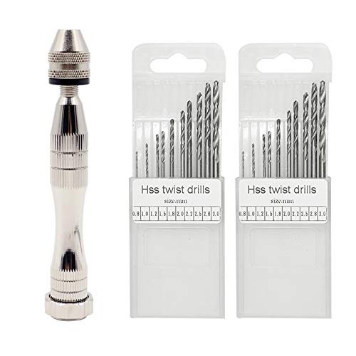 FineGood Hand-Schraubstock mit 20 Bohrer-Bits, Präzisions-Handbohrer, Drehwerkzeug mit Mini-Spiralbohrer-Set für Harzgussformen, Schmuckholz, Kunststoffherstellung FineGood Hand-Schraubstock mit 20 Bohrer-Bits, Präzisions-Handbohrer, Drehwerkzeug mit Mini-Spiralbohrer-Set für Harzgussformen, Schmuckholz, Kunststoffherstellung von FineGood