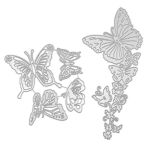 FineGood Stanzformen für Kartenherstellung, Schmetterling, Metall, Stanzschablonen für Scrapbooking, Album, 2 Stück von FineGood