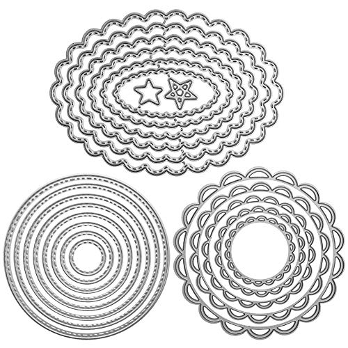 FineGood Stanzformen mit Metallrahmen, Prägeschablonen, für Bastelarbeiten, Scrapbooking, Alben, Dekoration, Blumen, Kreise, oval, 3 Sets FineGood Stanzformen mit Metallrahmen, Prägeschablonen, für Bastelarbeiten, Scrapbooking, Alben, Dekoration, Blumen, Kreise, oval, 3 Sets von FineGood