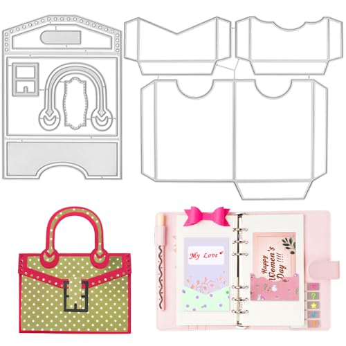 FineGood Stanzschablonen für Kartenherstellung, 3D-Handtaschen-Buch, Taschen-Stanzformen, Metallprägeschablonen für Bastelarbeiten, Papierkarten, Scrapbooking, Alben, Dekoration, 2 Stück FineGood Stanzschablonen für Kartenherstellung, 3D-Handtaschen-Buch, Taschen-Stanzformen, Metallprägeschablonen für Bastelarbeiten, Papierkarten, Scrapbooking, Alben, Dekoration, 2 Stück von FineGood