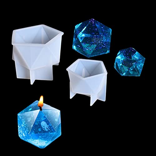 FineInno 2 Stück Edelstein Gießform,Gem Resin Mold, Epoxidharz Harz Form,Diamant Silikonform für Ornament Deko,Seife,Kerze, DIY Basteln von FineInno