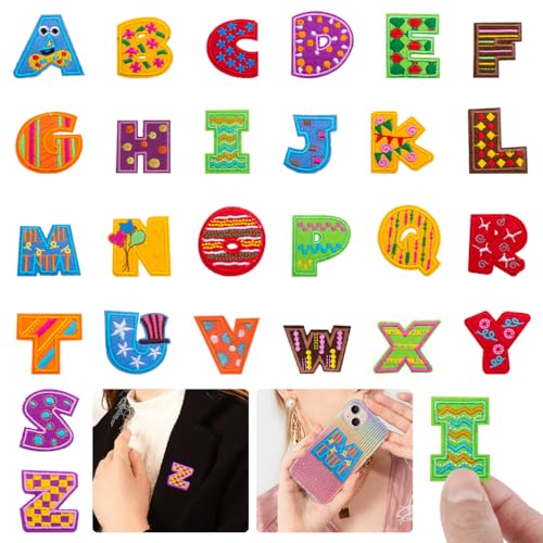 FineInno 26 Stück Buchstaben Aufnäher Bestickte Flicken Zum Aufbügeln Aufnähen Iron On Patches Bügelflicken Sticker für Kleidung T-Shirt Rucksäcke Jeans Hüte FineInno 26 Stück Buchstaben Aufnäher Bestickte Flicken Zum Aufbügeln Aufnähen Iron On Patches Bügelflicken Sticker für Kleidung T-Shirt Rucksäcke Jeans Hüte von FineInno
