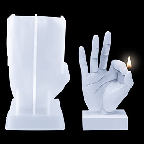 FineInno 3D Hand Kerzenform, Ok Finger Kerzen Silikonform, Hände Geste Epoxidharz Formen Gießform für DIY Seifen, Kerzen, Gips, Heimdekoration FineInno 3D Hand Kerzenform, Ok Finger Kerzen Silikonform, Hände Geste Epoxidharz Formen Gießform für DIY Seifen, Kerzen, Gips, Heimdekoration von FineInno