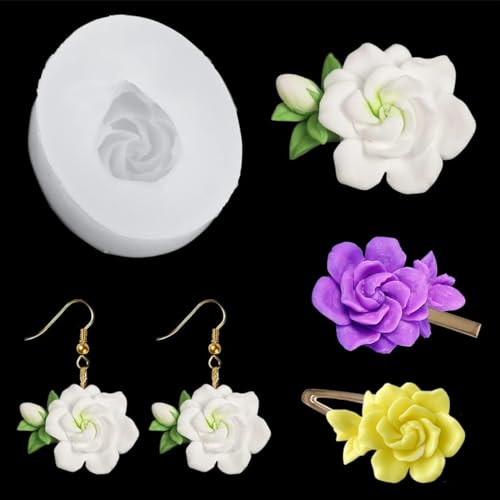 FineInno Blumen Silikonformen Epoxidharz Flower Resin Mold Gardenie Harz Form Schmuck Gießform Harzformen für Anhänger Halskette Armband Fondant Kerze von FineInno