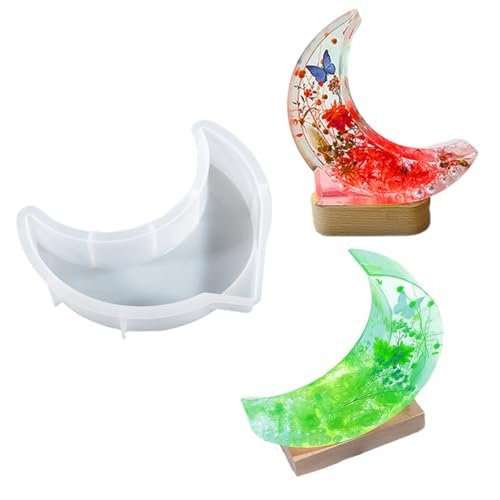 FineInno Große Epoxidharz Formen,Moon Resin Mold,Mond Silikonform,Gießform für Erhaltung von Blumen Harzgießen Desktop Dekorationen von FineInno