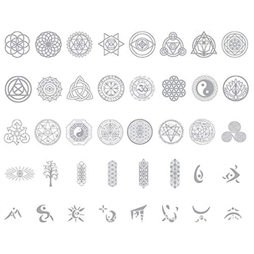 FineInno Metatron Aufkleber Resin Stickers Filler Harz Aufkleber für Silikonformen Resin Füllmaterial Epoxidharz Füller DIY Handwerk Schmuck (Silberharzaufkleber B) von FineInno