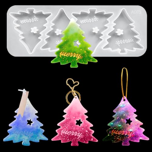 FineInno Weihnachten Silikonformen 3D Resin mold Weihnachtsbaum Anhänger mit Sternloch Epoxidharz Formen Harz Kerzen Gießform für DIY Heimdekoration, Hängeornamente FineInno Weihnachten Silikonformen 3D Resin mold Weihnachtsbaum Anhänger mit Sternloch Epoxidharz Formen Harz Kerzen Gießform für DIY Heimdekoration, Hängeornamente von FineInno