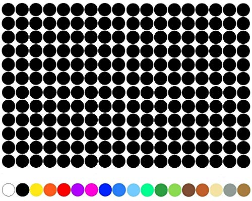 100 Stück Klebepunkte Punkte Kreise Aufkleber Punkt Inventur Folie Markierung K018 (070 Schwarz, 5mm) von Finest Folia