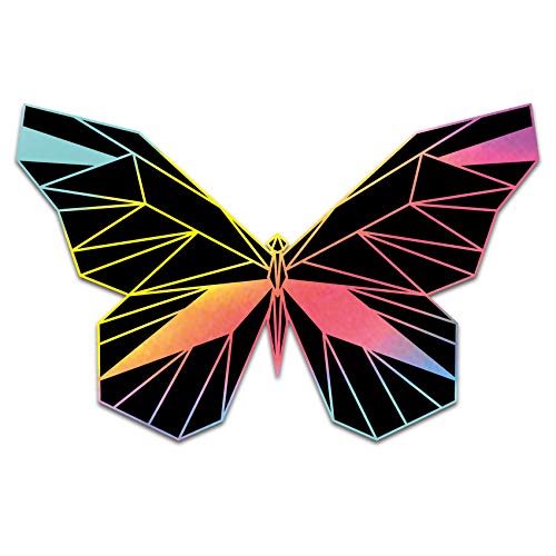 2 x Polygon Tier Sticker Hologramm Aufkleber Tiere Origami Design Geometrisch Selbstklebend Kunst für Auto Motorrad Laptop Kühlschrank Wand Dekor R117 (Schmetterling) von Finest Folia