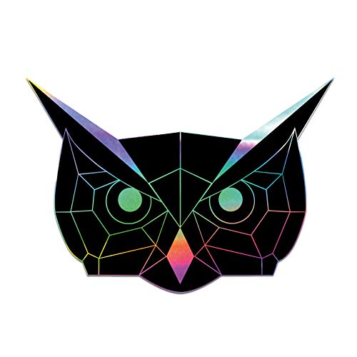 2 x Polygon Tier Sticker Hologramm Aufkleber Tiere Origami Geometrisch Selbstklebend Kunst für Auto Motorrad Laptop Kühlschrank Wand Dekor R117 (Eule) von Finest Folia