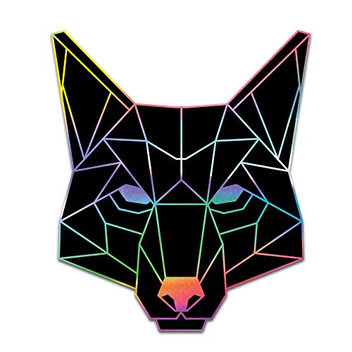 2 x Polygon Tier Sticker Hologramm Aufkleber Tiere Origami Geometrisch Selbstklebend Kunst für Auto Motorrad Laptop Kühlschrank Wand Dekor R117 (Fuchs) von Finest Folia