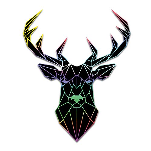 2 x Polygon Tier Sticker Hologramm Aufkleber Tiere Origami Geometrisch Selbstklebend Kunst für Auto Motorrad Laptop Kühlschrank Wand Dekor R117 (Hirsch) von Finest Folia