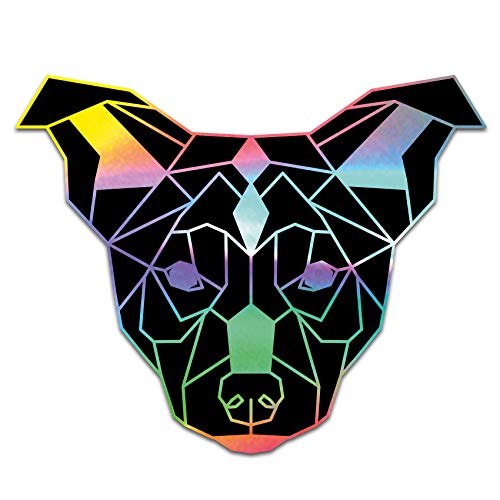 2 x Polygon Tier Sticker Hologramm Aufkleber Tiere Origami Geometrisch Selbstklebend Kunst für Auto Motorrad Laptop Kühlschrank Wand Dekor R117 (Hund) von Finest Folia