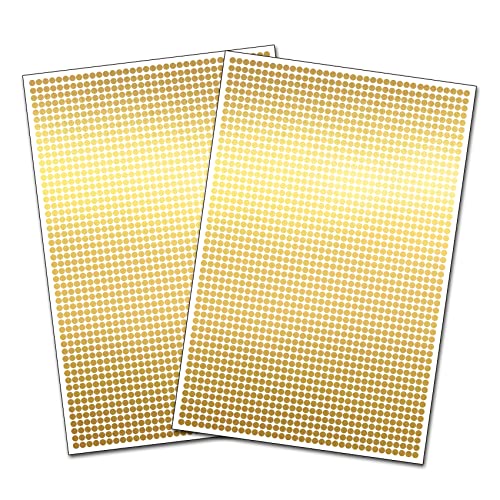 3600 Klebepunkte 5mm 18 Farben selbstklebend Aufkleber Inventur Kreise Punkte Markierung (K018 Gold) von Finest Folia